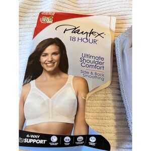 Playtex 18 Hour Ultimate Shoulder Comfort Smoothing Bra 44DD Warm Steel